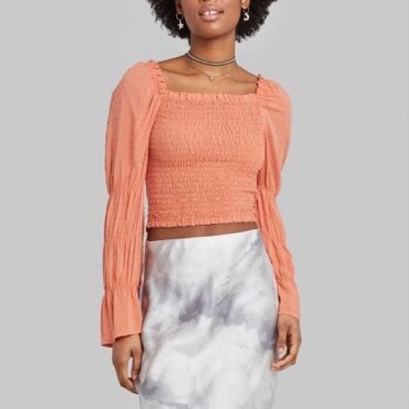 NWOT | Wild Fable | Smocked Ruffle Top - Picture 2 of 7